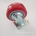 2.5/3/4/5 inch industrial casters cast iron red PU rotary locking trolley stroller casters